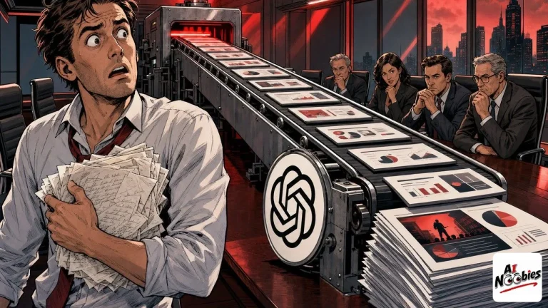 NextSlide replaced by a conveyor belt delivering finished slides to a stunned presenter holding notes
